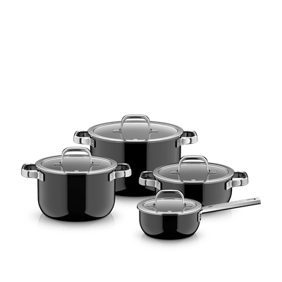 Комплект тенджери Fusiontec Mineral PRO 4 части черни