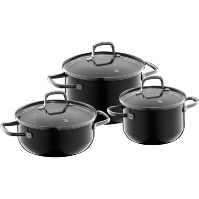 Комплект тенджери Fusiontec Essential 3 ч. черни